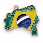 Chav. Medalha ou Pingente COD 520 - Mapa Brasil - resina 1 lado