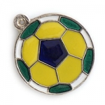Chav. Medalha ou Pingente COD 540 - Bola Brasil - resina 1 lado