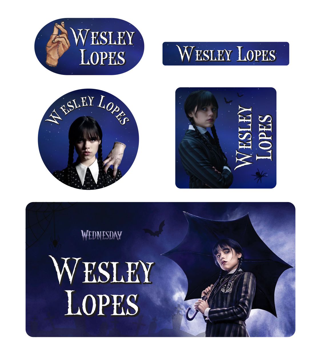 Kits de Etiquetas Escolares KIT AD022- kit Etiqueta Tema Wandinha 2 - 1 Unidades