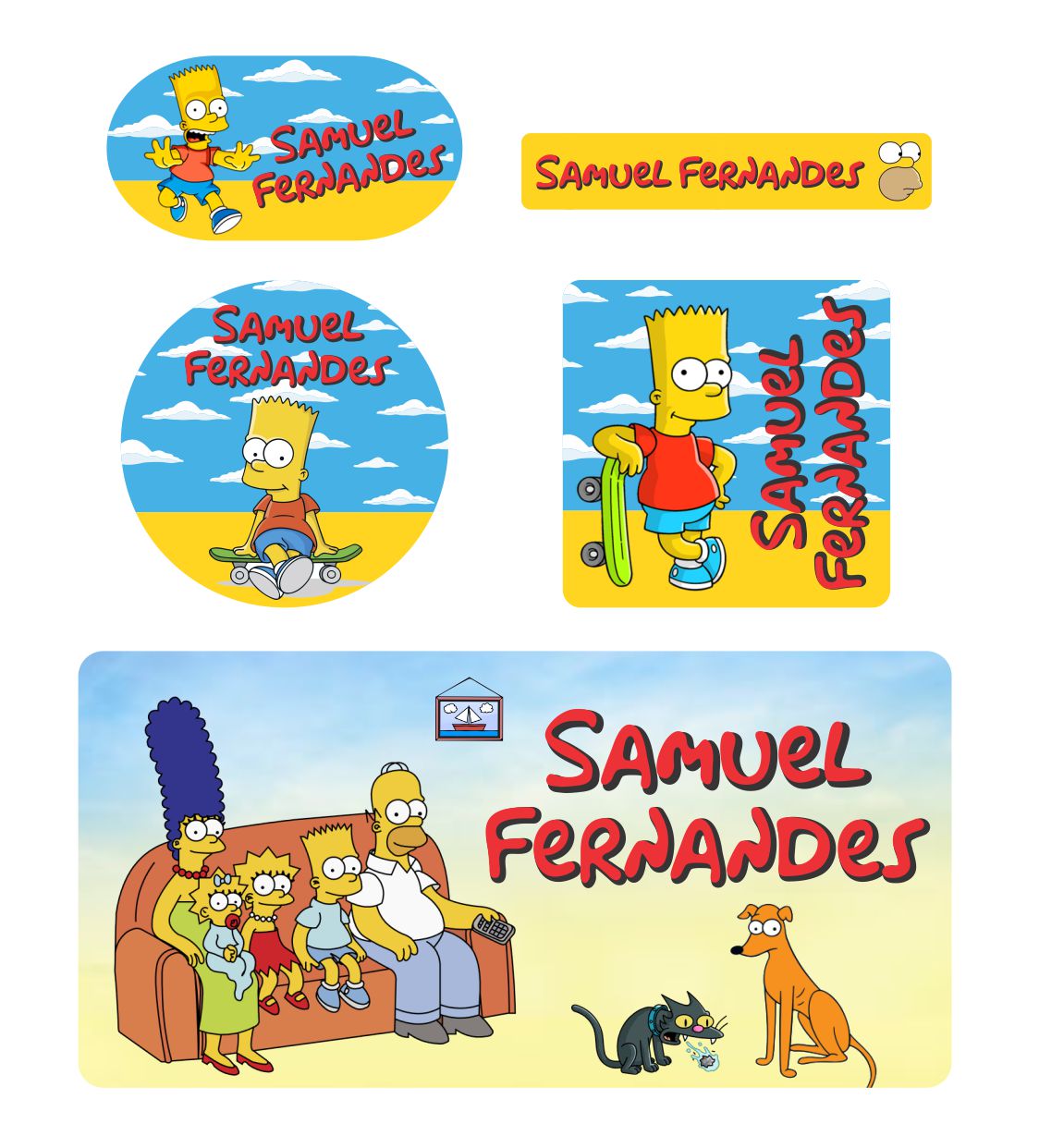 Kits de Etiquetas Escolares KIT AD025 - kit Etiqueta Tema Simpsons