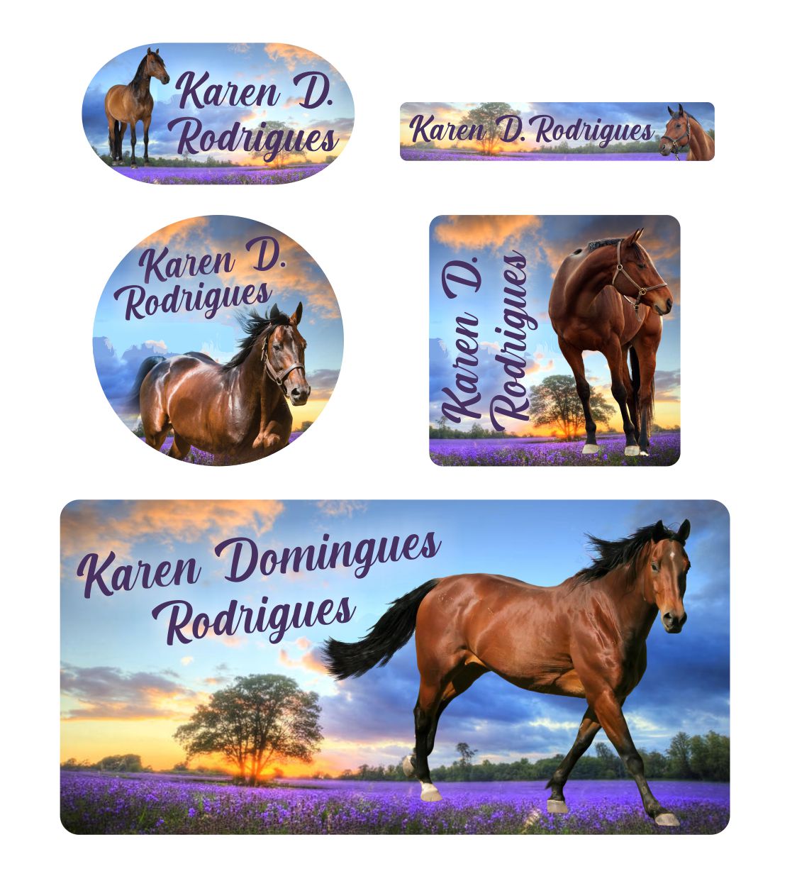Kits de Etiquetas Escolares KIT AD035 - kit Etiqueta Tema Cavalo
