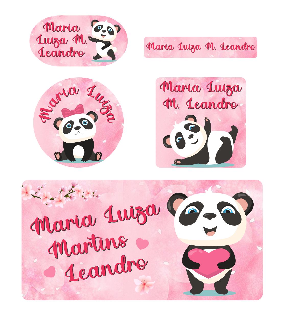 Kits de Etiquetas Escolares KIT AD049 - kit Etiqueta Tema Panda
